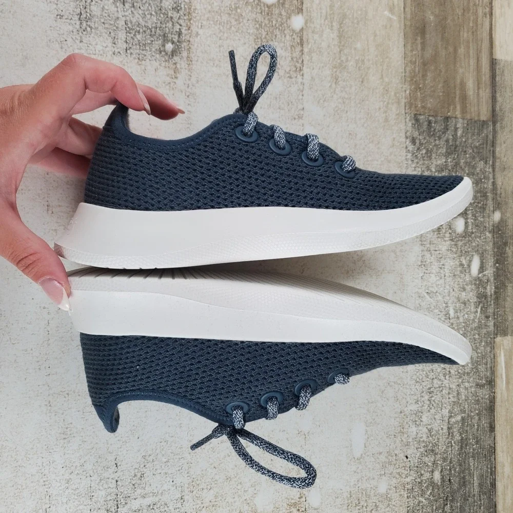 Allbirds Tree Runner Womens Shoes Sz 5 Running Kauri Navy Knit Lace Up Sneakers